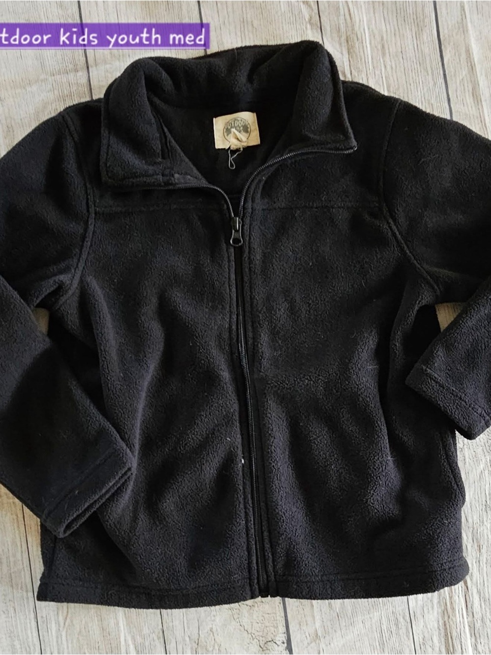 Kids Black Full-Zip Fleece Jacket - outdoor kids brand